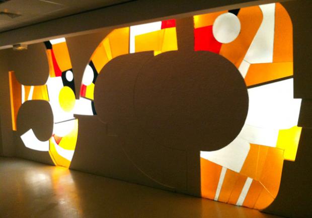 Vitrail de Marianne Peretti réalisé pour le réfectoire du CFA Delépine.